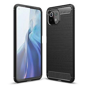 Θήκη Xiaomi Mi 11 Lite 4G / 5G OEM Brushed TPU Carbon Πλάτη μαύρο