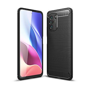 Θήκη Xiaomi Poco F3 OEM Brushed TPU Carbon Πλάτη μαύρο