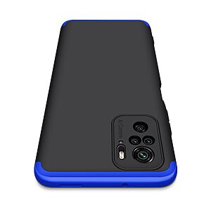 Θήκη GKK Full body Protection 360° από σκληρό πλαστικό για Xiaomi Redmi Note 10 / 10S / Poco M5s μαύρο / μπλε - Image 3