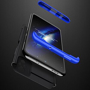 Θήκη GKK Full body Protection 360° από σκληρό πλαστικό για Xiaomi Redmi Note 10 / 10S / Poco M5s μαύρο / μπλε - Image 4