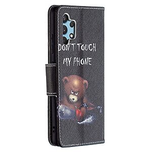 Θήκη Samsung Galaxy A32 4G OEM Angry bear with chainsaw με βάση στήριξης, υποδοχές καρτών και μαγνητικό κούμπωμα Flip Wallet από συνθετικό δέρμα και TPU - Image 5