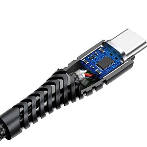 Καλώδιο φόρτισης & μεταφοράς δεδομένων VEGER V104 type-C σε USB 2.0 2.4A με ενίσχυμενες άκρες Anti-Bending 1.20m μαύρο 3