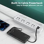 Power Bank VEGER VP1116 5V 2A με δύο USB LED Display με ενσωματωμένα καλώδια εξόδου lightning, type-C, micro USB και USB-A καλώδιο εισόδου, 10000mah μαύρο 4