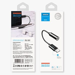 Adapter μετατροπέας ακουστικών Joyroom 3,5mm mini jack σε USB Type-C (SH-C1) λευκό