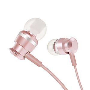 Ακουστικά In Ear JOYROOM metal 3.5mm mini jack με remote control και μικρόφωνο (JR-EL122) ροζ χρυσό