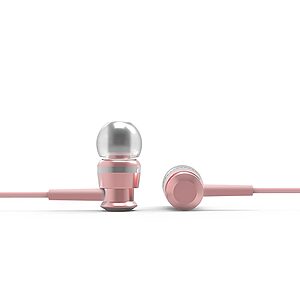 Ακουστικά In Ear JOYROOM metal 3.5mm mini jack με remote control και μικρόφωνο (JR-EL122) ροζ χρυσό