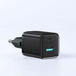 Φορτιστής JOYROOM με δύο θύρες 1xUSB και 1xType C 20W Quick Charge 03.0 (L-QP207) μαύρο 2