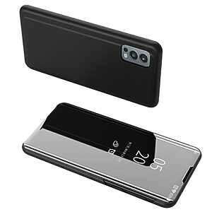 Θήκη OnePlus Nord 2 5G OEM Mirror Surface Series Flip Window δερματίνη μαύρο