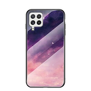 Θήκη Samsung Galaxy A22 4G OEM σχέδιο Fantasy Sky με πλάτη από Tempered Glass και εσωτερικό TPU