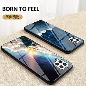Θήκη Samsung Galaxy A22 4G OEM σχέδιο Fantasy Sky με πλάτη από Tempered Glass και εσωτερικό TPU - Image 4