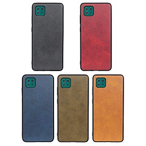 Θήκη Samsung Galaxy A22 5G OEM πλάτη Crazy Horse Leather από συνθετικό δέρμα και σκληρό TPU μαύρο - Image 3