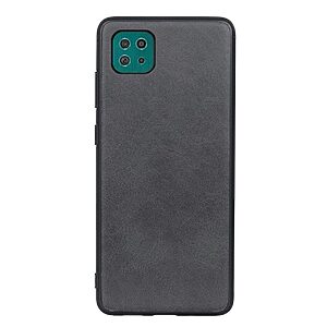 Θήκη Samsung Galaxy A22 5G OEM πλάτη Crazy Horse Leather από συνθετικό δέρμα και σκληρό TPU μαύρο