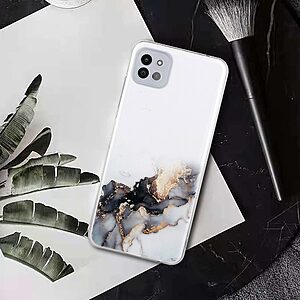 Θήκη Samsung Galaxy A22 5G OEM σχέδιο Gold Cloud Marble Πλάτη TPU - Image 4