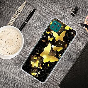 Θήκη Samsung Galaxy A22 5G OEM σχέδιο Gold Butterfly Πλάτη TPU - Image 2