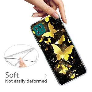 Θήκη Samsung Galaxy A22 5G OEM σχέδιο Gold Butterfly Πλάτη TPU - Image 3