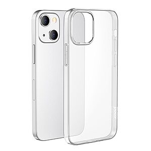 Θήκη iPhone 13 mini HOCO Light Series Silicone Sockproof Transparent Πλάτη TPU με Camera Protection Lips διάφανη