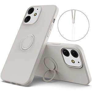 Θήκη iPhone 13 mini OEM Ultra Thin Matte Premium Πλάτη με ημίσκληρο TPU και δαχτυλίδι στήριξης γκρι