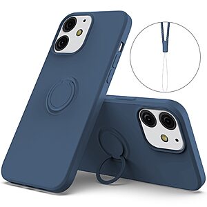 Θήκη iPhone 13 mini OEM Ultra Thin Matte Premium Πλάτη με ημίσκληρο TPU και δαχτυλίδι στήριξης μπλε