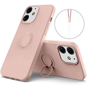 Θήκη iPhone 13 mini OEM Ultra Thin Matte Premium Πλάτη με ημίσκληρο TPU και δαχτυλίδι στήριξης ροζ
