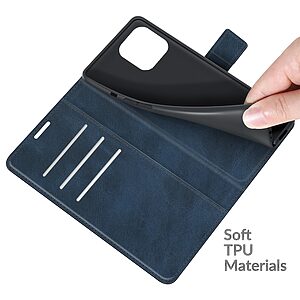 Θήκη iPhone 13 Pro Mad Mask Leather Wallet Case V2 με βάση στήριξης, υποδοχές καρτών και μαγνητικό κούμπωμα Flip Wallet από συνθετικό δέρμα μπλε - Image 4