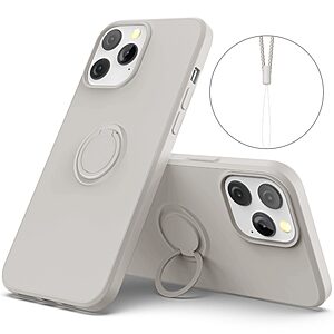 Θήκη iPhone 13 Pro Max OEM Ultra Thin Matte Premium Πλάτη με ημίσκληρο TPU και δαχτυλίδι στήριξης γκρι
