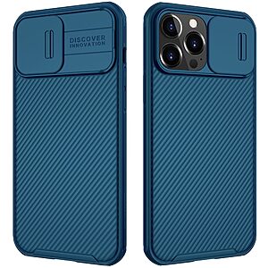 Θήκη iPhone 13 Pro Max NiLLkin Camshield Pro Series Πλάτη με προστασία για την κάμερα από σκληρό Premium TPU μπλε
