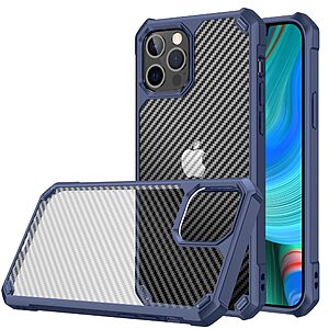 Θήκη iPhone 13 Pro Max OEM Sockproof Carbon ανθεκτική και ελαφριά με ημιδιάφανη Πλάτη και ενισχυμένες γωνίες TPU μπλε