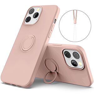 Θήκη iPhone 13 Pro Max OEM Ultra Thin Matte Premium Πλάτη με ημίσκληρο TPU και δαχτυλίδι στήριξης ροζ