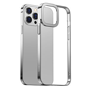 Θήκη iPhone 13 Pro BASEUS Glitter Series Πλάτη από Premium σκληρό πλαστικό με περίβλημα αλουμινίου για την κάμερα ασημί