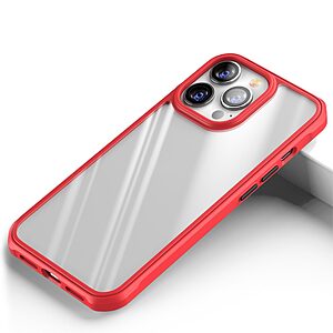 Θήκη iPhone 13 Pro OEM Sockproof ανθεκτική και ελαφριά με διάφανη Πλάτη και ενισχυμένες γωνίες TPU κόκκινο