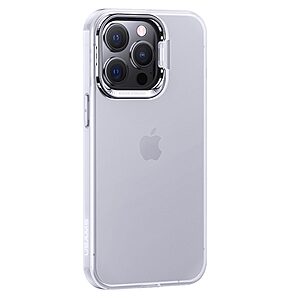 Θήκη iPhone 13 Pro USAMS Eagle Series Πλάτη από Premium σκληρό πλαστικό με βάση στήριξης και περίβλημα αλουμινίου για την κάμερα  λευκό