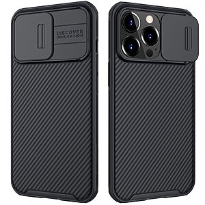Θήκη iPhone 13 Pro NiLLkin Camshield Pro Series Πλάτη με προστασία για την κάμερα από σκληρό Premium TPU μαύρο