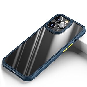 Θήκη iPhone 13 Pro OEM Sockproof ανθεκτική και ελαφριά με διάφανη Πλάτη και ενισχυμένες γωνίες TPU μπλε