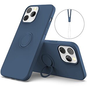 Θήκη iPhone 13 Pro OEM Ultra Thin Matte Premium Πλάτη με ημίσκληρο TPU και δαχτυλίδι στήριξης μπλε