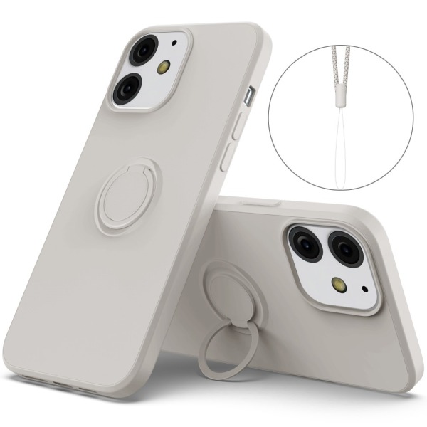 Θήκη iPhone 13 OEM Ultra Thin Matte Premium Πλάτη με ημίσκληρο TPU και δαχτυλίδι στήριξης γκρι