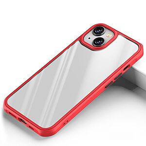 Θήκη iPhone 13 OEM Sockproof ανθεκτική και ελαφριά με διάφανη Πλάτη και ενισχυμένες γωνίες TPU κόκκινο
