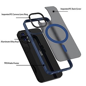 Θήκη iPhone 13 MOCOLO Magnetic Series Matte Hybrid Transparent black Πλάτη TPU διάφανη - Image 4
