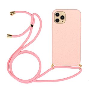 Θήκη iPhone 13 OEM Soft Silicone Sockproof πλάτη με κορδόνι από αντικραδασμικό TPU ροζ