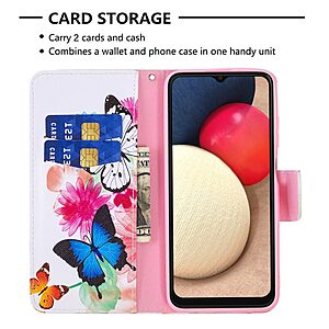 Θήκη Samsung Galaxy A03s OEM Vivid Butterflies με βάση στήριξης, υποδοχές καρτών και μαγνητικό κούμπωμα Flip Wallet από συνθετικό δέρμα και TPU - Image 5