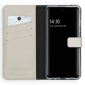 Θήκη Samsung Galaxy A72 4G / 5G SELENCIA ERA Leather Wallet Case με υποδοχές καρτών και μαγνητικό κούμπωμα Flip Wallet από αυθεντικό δέρμα® γκρι - Image 3