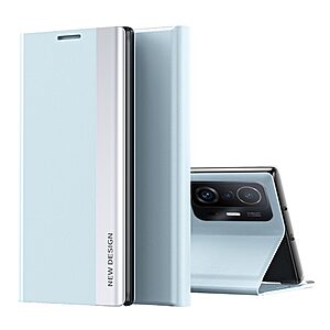 Θήκη Xiaomi 11T / 11T Pro OEM Invisible Magnet Leather Stand Cover με μαγνητικό κούμπωμα από συνθετικό δέρμα γαλάζιο