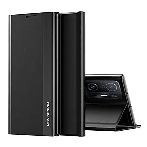 Θήκη Xiaomi 11T / 11T Pro OEM Invisible Magnet Leather Stand Cover με μαγνητικό κούμπωμα από συνθετικό δέρμα μαύρο