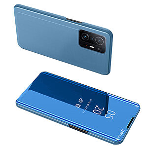 Θήκη Xiaomi 11T / 11T Pro OEM Mirror Surface Series Flip Window δερματίνη μπλε