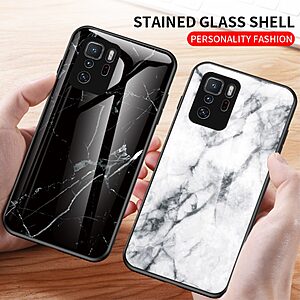 Θήκη Xiaomi Poco X3 GT OEM σχέδιο Marble με Πλάτη Tempered Glass TPU μαύρο - Image 5