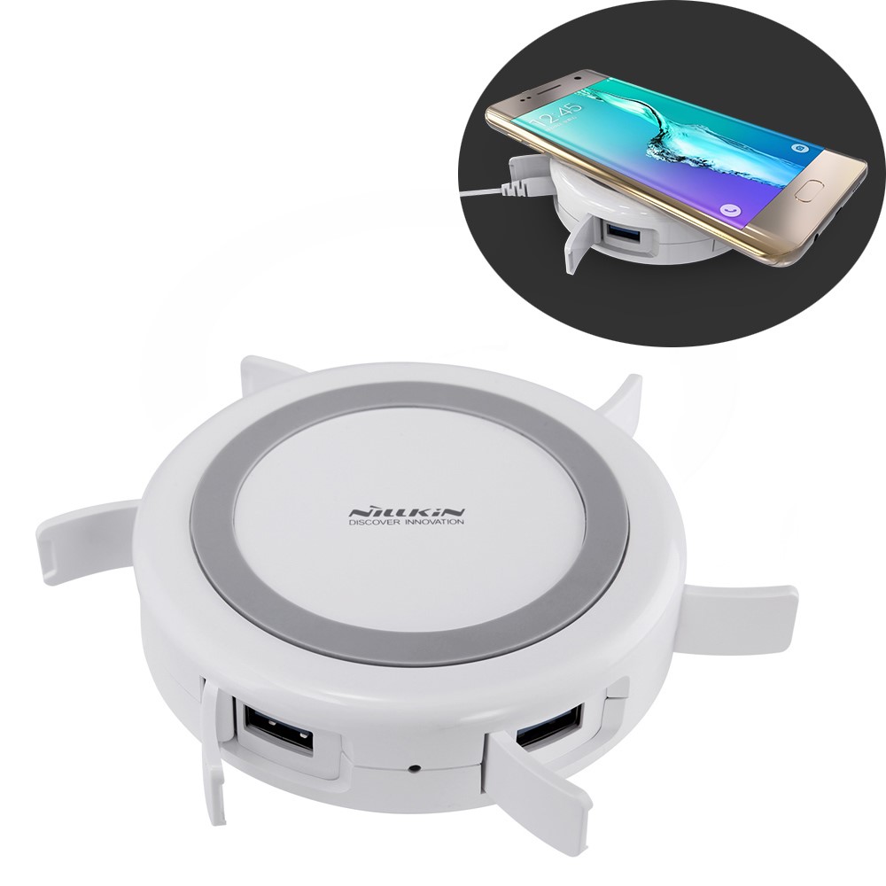 wireless-multifunctional-qi-charger-4-port-usb-28015 Ασύρματος πολυφορτιστής NiLLkin Hermit Multifunctional Wireless Qi Charger + 4-port USB Hub - EU Plug - Image 1