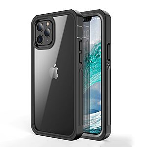 Θήκη iPhone 12 Pro Max OEM Full Cover Case 360° με Screen Protector από σκληρό πλαστικό και TPU Frame μαύρο