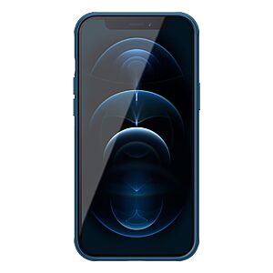 Θήκη iPhone 12 Pro Max NiLLkin Super Frosted Shield Pro Series Πλάτη από Premium σκληρό TPU μπλε - Image 2