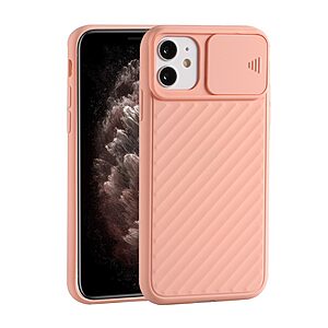 Θήκη iPhone 12 Pro Max OEM Flexible Camshield πλάτη με προστασία για την κάμερα από σκλήρό Premium TPU ροζ