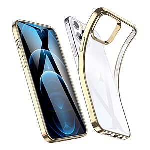 Θήκη iPhone 12 Pro Max ESR Ultra Thin Frame Πλάτη από Premium TPU με Camera Protection Lips και μεταλιζέ περίβλημα χρυσό
