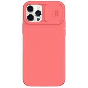 Θήκη iPhone 12 / 12 Pro NiLLkin Camshield Series Πλάτη συμβατή με Magsafe φορτιστή και προστασία για την κάμερα από σκλήρό Premium TPU κόκκινο